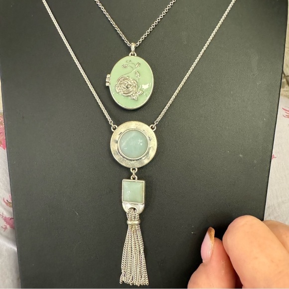 Lucky Brand Jewelry - ⚜️ Set of 2 Lucky Brand Necklaces – Cameo Pendant & Reversible Opal Tassel ⚜️